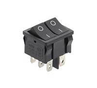 Kit de interruptor basculante KCD5 de 1 pieza, 21 x 24 mm, 4 pines, 6 pines, 6 A/12 A, 250 V CA(2D6P-Black Black)