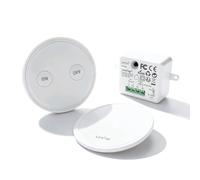 Kit de Interruptor de Luces Inalámbricas, LoraTap Interruptor Inalámbrico + Receptor Relé RF 868MHz Control Remoto Hasta 200 metros Mando a Distancia para Iluminación y Electrodomésticos