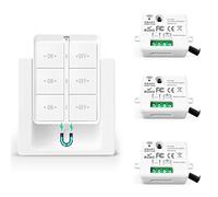 Kit de Interruptor de Luz Inalámbricas Tedeligo, Interruptor Inalámbrico Receptor Relé 2000W Control Remoto Hasta 150 metros Mando Distancia RF para Luces y Electrodomésticos, No se requiere WiFi