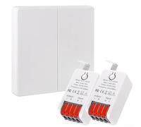 Kit de interruptor de luz inalámbrico con receptor de relé de 16 A, interruptor de haz alto y panel de pared 86 que soporta un fácil control remoto de múltiples dispositivos eléctricos (1 interruptor