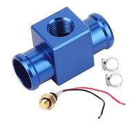 Kit de interruptor de temperatura del agua del termostato, sensor de temperatura del ventilador del refrigerante del radiador, aleación de aluminio CNC con junta tórica, (Azul)