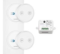 Kit de Interruptor Inalámbrico LoraTap para Luces y Electrodomésticos - Receptor de Alta Potencia 2500W 10A, Alcance Largo hasta 200m, Incluye 2 Mandos a Distancia + 1 Relé