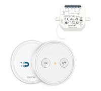 Kit de Interruptor Inalámbrico Paralelo, LoraTap Mando a Distancia + Receptor de Relé 2500W, de 3 Vías para Luces, Funciona con Interruptor Original, Control Remoto de Radio Hasta 200m