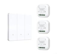 Kit de Interruptor Remoto Inalámbrico RF433MHz Autoaprendizaje para Bomba de Agua y Motor - Receptor de Radio para compacto Uso Interior(3gang 1-3)