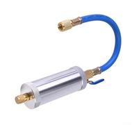 Kit de inyector de aceite de compresor R134a con acoplador rápido para sistemas de aire acondicionado automotriz, incluye herramienta de inyección de tinte, acabado azul plateado (azul)