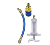 Kit de inyectores de aceite y tinte de 30 ml/1 Oz, for compresor manual de empuje manual, con conector rápido de 1/4, herramienta de refrigerante for inyector de compresor HVAC for coche