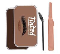 Kit de jabón para cejas, cera moldeadora de estilo de cejas de larga duración con cepillo recortador de, color marrón