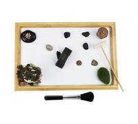 Kit de jardín Zen, jardín de Arena Zen para Escritorio | Bandeja de de Madera de Mesa Jardín Zen | Herramientas de rastrillo para Plantas, decoración del hogar de Estilo japonés para of