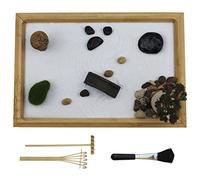 Kit de jardín zen mini zen jardín arena caja de escritorio zen jardín jardín meditación decoración bandeja de mesa de mesa para el hogar regalo para la decoración de la oficina en el hogar regalo