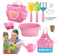 Kit de jardinería para Juguetes para la educación Stem,Conjunto de jardín con Delantal y | para niños, niñas, cumpleaños, Pascua, jardín, césped, Playa, Viaje
