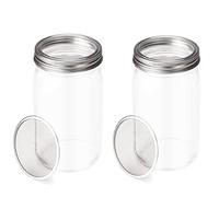 Kit de jarra de germemización de semillas Jtweb con 2 frascos de masón en boca ancho brotes de frijoles duraderos kit de cultivo con tapa de brote de pantalla de acero inoxidable soportes de sombreado