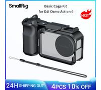 Kit de Jaula Básica SmallRig para DJI Osmo Action 6, Empuñadura para Fotografía Urbana con Cubierta de Lente de Silicona y Adaptador de Obturador Cold Shoe