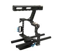 Kit de jaula de video para cámara, equipo ligero de aleación de aluminio con zapata fría y mango superior de queso para cámara GH4 A7S A7 A7R A72 A7RII A7SII A7S3 A7M4 A73 A7M3 A74