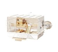 Kit de Jaula for hámster de Doble Capa: hábitat fácil de Limpiar Que Incluye Rueda, Botella de Agua, Plato de Comida y escondite for Ratones y jerbos(White,B)