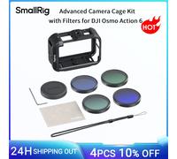 Kit de Jaula para Cámara SmallRig OSMO Action 6 Advanced con Filtros para DJI Osmo Action 6 con Cubierta de Lente de Silicona, Filtro ND8/16/32/CPL