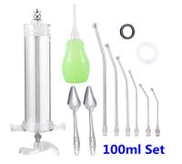 Kit de jeringa medicinal para alimentación de pájaros y mascotas, 100ml, acero inoxidable, loro, paloma, pollos, alimentación Manual, cuchara, botella de agua Kit 8 10 12 13G