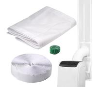 Kit de joint de porte coulissante, kit de ventilation AC - Réglable à double tuyau scellé - Kits d'isolatioffort: ouvrez la porte coulissante de la largeur souhaitée, fixez le tissu d'étn d'étn