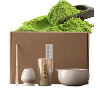 Kit de - Juego de té japonés de 4 piezas con batidor, cuenco, cuchara y soporte | Juego de batidor tradicional Matćha para preparación de té ceremonial | Accesorios Matchå para el hogar