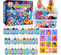 Kit de juguete de barro mágico de agua de UNGLINGS para niños, 34 botellas de gel de color, gel de agua, crea tus propios animales acuáticos, hada de agua, juego creativo de manualidades para niñas y