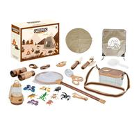Kit de juguetes para camping para niños | Coloca el juego de campamento con fogatas, herramientas, utensilios de cocina | Picnic educativo - Juguete de aventura para niños pequeños de 3 4 5 6
