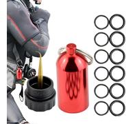 Kit de juntas tóricas de buceo - Mini llavero de cilindro de aluminio, 12 juntas de goma | Perfecto para el mantenimiento de equipos de buceo, tareas de prevención de
