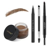 Kit de l piz para cejas LAVONE con sello para maquillaje de cejas, l piz de cejas resistente al agua, delineador de ojos, pomada para cejas y pin