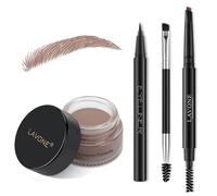 Kit de l piz para cejas LAVONE con sello para maquillaje de cejas, l piz de cejas resistente al agua, delineador de ojos, pomada para cejas y pin