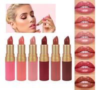 Kit De Labiales Viaje,6 Colores Labial No Transfiere Ni Seca | Efecto Duradero Impermeable Con Tinte Y Brillos Para Mujeres Jóvenes Y Niñas En Bodas Y Novias