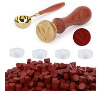 Kit de lacre, 300 piezas de lacre para sobres/invitaciones/tarjetas/regalos/sellos de cera vintage (Amar, Rojo vintage)