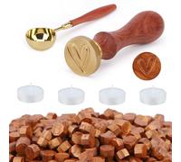Kit de lacre, 300 piezas de lacre para sobres/invitaciones/tarjetas/regalos/sellos de cera vintage (Amar, Cobre)