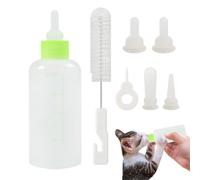 Kit de lactancia para botellas de gatito - serie de gasts de leche para animales pequeños equipados con punta de silicona reforzada, marcas de volumen graduado | Pack de pares de botellas ligeras, c
