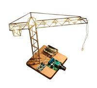 Kit de lámpara de grúa de torre, escultura de alambre de metal, luz LED de escritorio con montaje de circuito sin soldadura, pantalla de ingeniería creativa para escritorio y sala de estudio