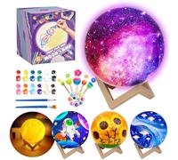 Kit de lámpara de luna para pintar tu propia luna - Artesanía de Pascua para niños, luz nocturna para niños, artes y manualidades, suministros de arte y manualidades, regalos de Navidad para niños y