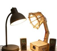 Kit de lámpara de mesa de madera para bricolaje, artesanía colaborativa entre padres e hijos, luz de estudio ajustable ecológica