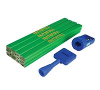 Kit De Lápices De Carpintero Faithfull Verde / Duro (Paquete De 12) FAICPGKIT