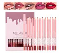 Kit de lápices labiales, 12 colores, larga mate, maquillaje natural, kit de lápices labiales, para día, noche, fiesta, boda, oficina, escuela, citas, viajes