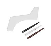 Kit de lápices para rellenar barba con plantilla facial, 3 bolígrafos duraderos + plantilla blanca para definir contornos, ideal para cubrir huecos y forma profesional a la barba