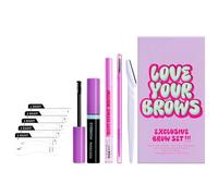 Kit de lápiz para cejas, kit de maquillaje para cejas - Kit de maquillaje para cejas de 10 piezas resistente a roturas | Kit de maquillaje con recortador de cejas, crema para cejas, tarjeta para cejas