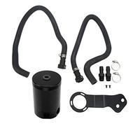 Kit de lata de captura de aceite con deflectores, separador de aceite de aire de depósito de tanque de captura de aceite de aleación de aluminio de alto rendimiento para Camaro SS (Negro)