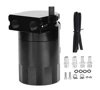 Kit de lata de captura de aceite, tanque de depósito de aluminio con deflectores de 300 ml con soporte y filtro de ventilación, separador de aceite de aire negro para el