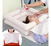 Kit de lavabo inflable para cama con bolsa de agua, ducha, chal, cojín, paciente postrado en cama o posquirúrgico, paciente confinado en cama (juego de 6)