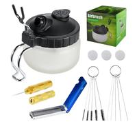 Kit de lavado con aerógrafo | Olla de limpieza con soporte para cepillos de limpieza, filtros de algodón para una limpieza efectiva de cepillos de aire