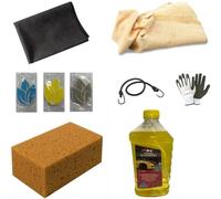 Kit de lavado de coches, camiones, furgonetas, caravanas, caravanas, bricolaje, lavar, desengrasar, pulir con champú, cera, cristales, barniz, gomas, compatible con DR Dr Evo5 1.6 16 V 126 CV Bi-Fuel