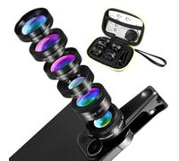 Kit de lente móvil 6 en 1, lente macro móvil, lente ojo de pez 205°, gran angular de 140°, lente macro (25x), lente Starlight Lens, ND32/CPL para smartphones iPhone y Most