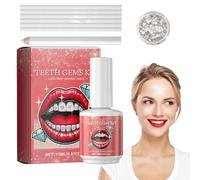 Kit de lentejuelas dentales - Conjunto de decoración de dientes de bricolaje con pegamento y lámpara UV | brillante extraíble para Halloween, Cosplay, | , fácil de aplicar