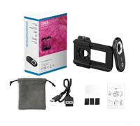 Kit de lentes de microscopio para teléfono celular con ampliaciones macro de 100X 150X 200X y luz LED para fotografía de primer plano clara y brillante (200x)