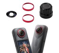 Kit de lentes de repuesto para Insta360 X5. Piezas de repuesto de lente intercambiable extraíbles, incluye lente óptica X5 HD, anillo de aleación de aluminio y herramienta de repuesto (rojo, lente x 1