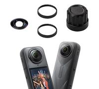 Kit de lentes de repuesto para Insta360 X5. Piezas de repuesto de lente intercambiable extraíbles, incluye lente óptica X5 HD, anillo de aleación de aluminio y herramienta de repuesto (negro, lente x