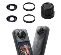 Kit de lentes de repuesto para Insta360 X5. Piezas de repuesto de lente intercambiable extraíbles, incluye lente óptica X5 HD, anillo de aleación de aluminio y herramienta de repuesto (negro, lente x