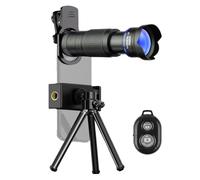 Kit de lentes de teléfono 36X con mini trípode para teléfono, soporte para teléfono, bolsa de lentes, paño de limpieza para senderismo, camping, observación de vida silvestre, observación de